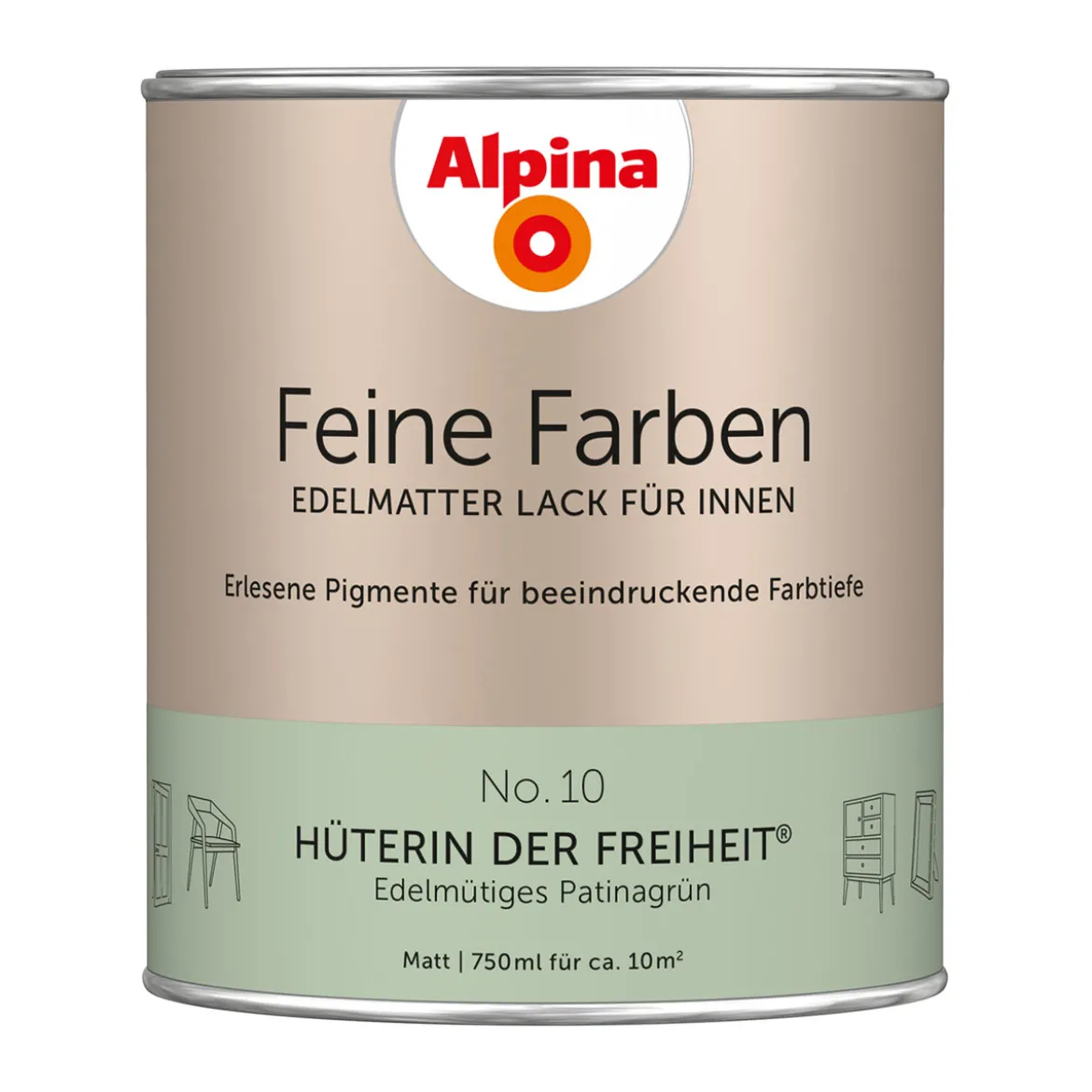 AlpinaBuntlack Feine Farben Lack No 10 Hüterin der Freiheit edelmatt 750ml