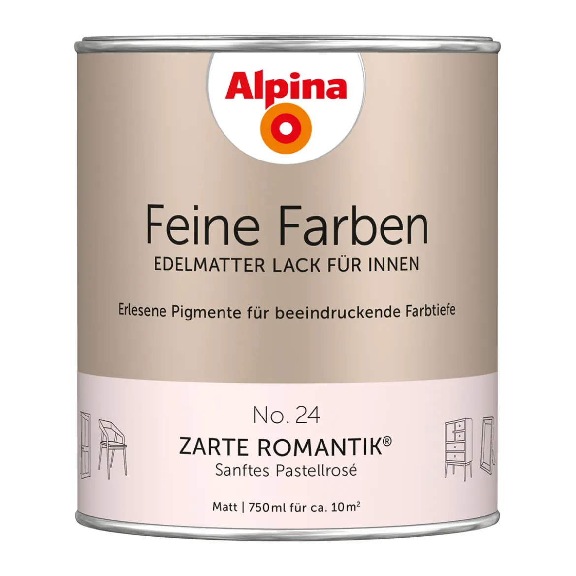 AlpinaBuntlack Feine Farben Lack No 24 Zarte Romantik edelmatt 750ml