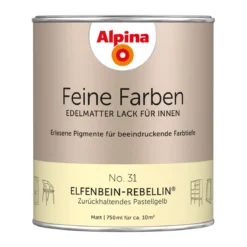 AlpinaBuntlack Feine Farben Lack No 31 Elfenbein-Rebellin edelmatt 750ml