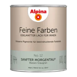 AlpinaBuntlack Feine Farben Lack No 12 Sanfter Morgentau edelmatt 750ml