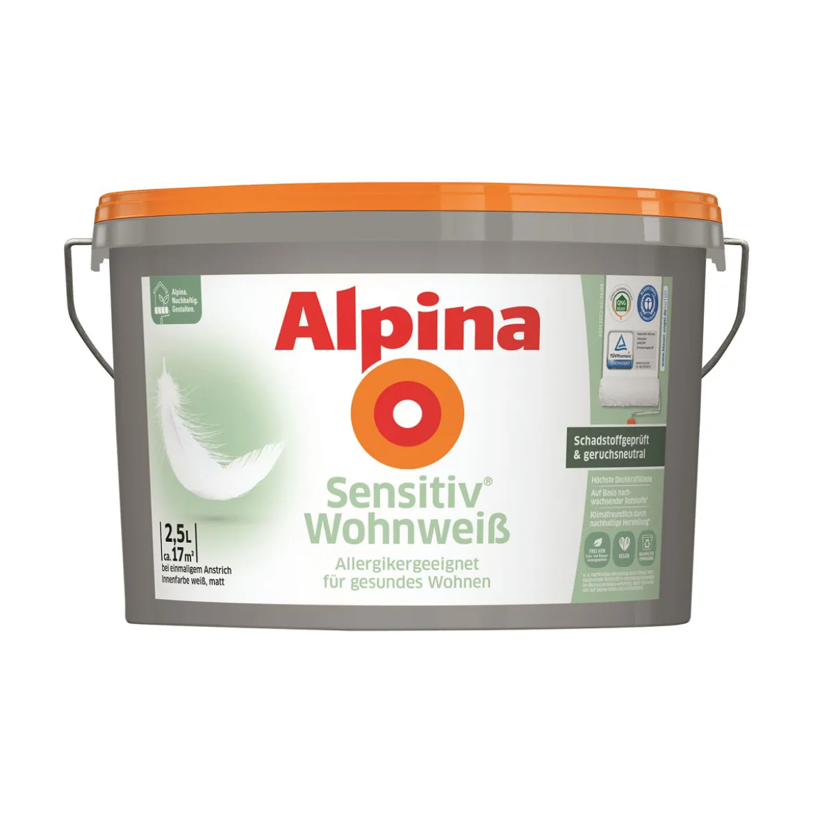 AlpinaWandfarbe Sensitiv Wohnweiß 2,5 L