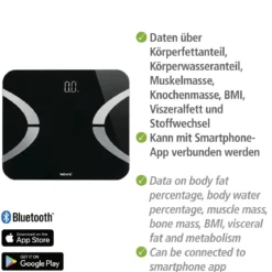 Analysewaage LED BT 30x26cm, schwarz