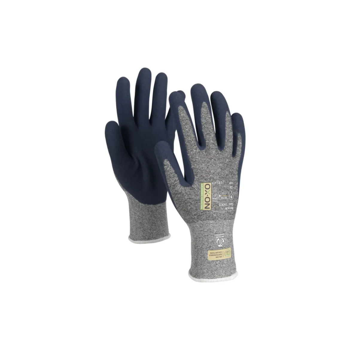 Arbeitshandschuh Recycle Basic 16003 grau-schwarz