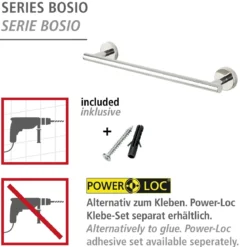Badetuchstange 40 cm , Bosio Shine Edel.