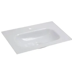 BADMOBIL Glaswaschtisch 60 x 15 x 43 cm ohne Überlauf weiß