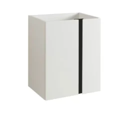 BADMOBIL Waschtischunterschrank LINUS 49 x 63 x 34,5 cm 2 Türen grifflos weiß mit schwarzer Dekorleiste