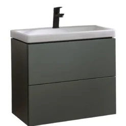 BADMOBIL Waschtischunterschrank CRAFT 63 x 54 x 36 cm 2 Schubladen mit Push-To-Open grün-matt