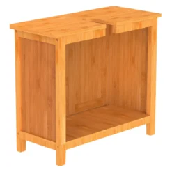 Bambus Waschbeckenunterschrank mit 2Tueren, BxHxT 67x60x28cm