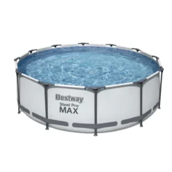 Bestway Steel Pro Max Frame-Pool-Set mit Filterpumpe Durchmesser 366 x 100 cm grau