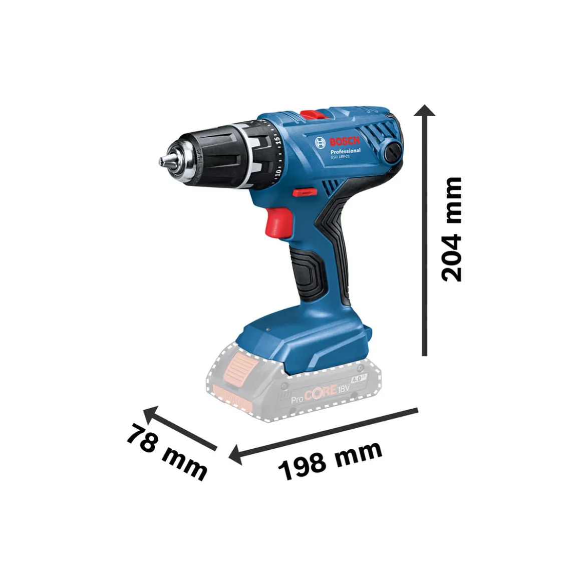 Bosch Professional Akku-Bohrschrauber-Set GSR 18V-21