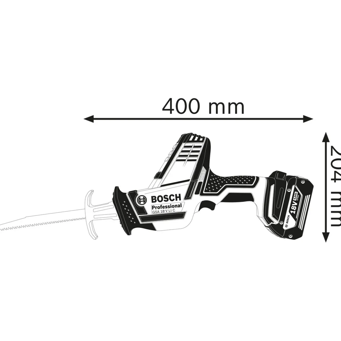 Bosch Professional Akku-Säbelsäge GSA 18V-LI C solo