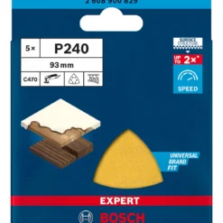 Bosch ProfessionalExpert C470 Schleifpapier für Deltaschleifer 93 mm G 240 5 Stück