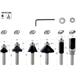 Bosch ProfessionalRand- und Kantenfräse-Set GKF 12V 6-teilig