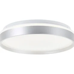Brilliant Deckenleuchte Britt 33cm silber/weiß 22W 2300lm stufenlos dimmbar