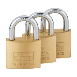 Burg Wächter Vorhängeschloss-Set Trio 405 40 GL 37,6 x 60 x 12,6 mm Messing
