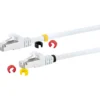 CAT7 Netzwerkkabel S/FTP 3Farbclips 15mweiss