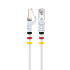 CAT7 Netzwerkkabel S/FTP 3Farbclips 1,0mweiss