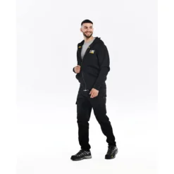 CAT Zip Hoodie Banner schwarz Gr. M