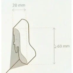 Clip-Parkettleiste SL 60 250 cm weiß