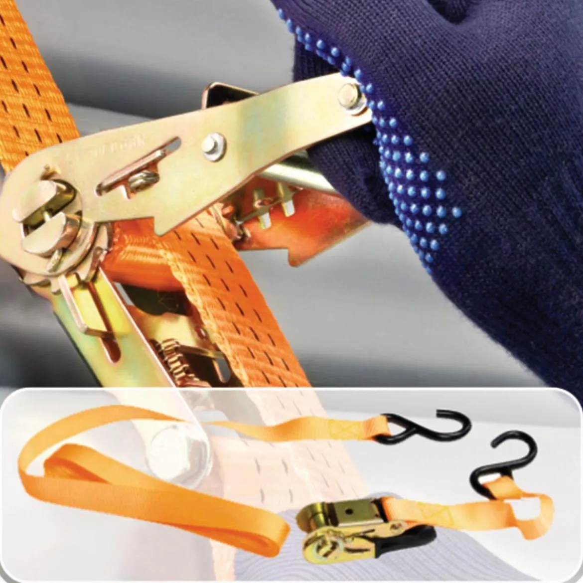 Connex Zurrgurt-Set mit Ratsche und Haken 4-teilig