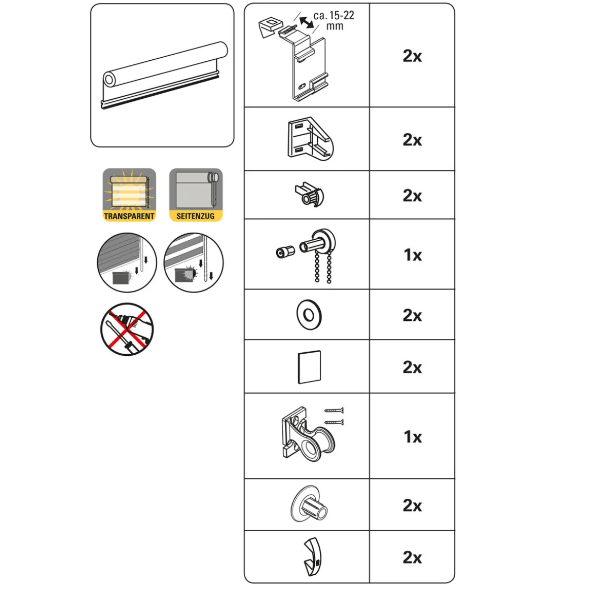 Doppelr. Easy Fix 100x150 grau