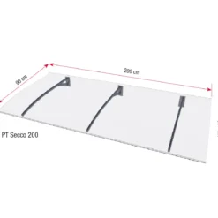 DURABIL Pultvordach Typ PT Secco 200200x90x22 cm