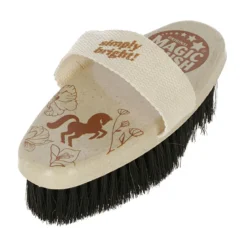 Fellglanzbürste Water Lily mit Rosshaar 17 x 8 cm beige-schwarz