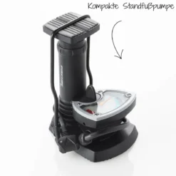 Fischer Bikes Fuß-Standpumpe mit Manometer und Adapter schwarz