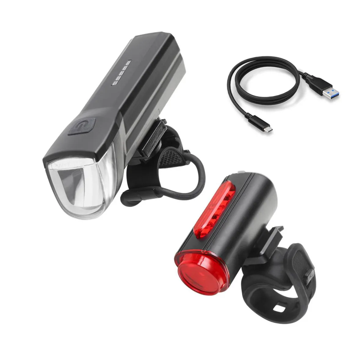 Fischer Bikes LED-Akku-Beleuchtungs-Set 3-teilig