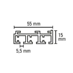 Flächenvorh-Sch. 3lfg Atlanta alu 260cm
