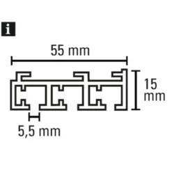 Flächenvorh-Sch. 3lfg Atlanta alu 260cm