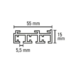 Flächenvorh.-Sch. 3lfg. Atlanta weiß 160cm