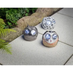 Flector Garten LED-Solartier Eule braun