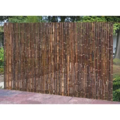 floraworld Sichtschutz Bambus-Matte schwarz 3x1,5 m