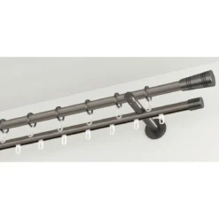 GardiniaGardinenstange Chicago mit Innenlauf Durchmesser 16 mm 200 cm titan