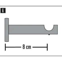 Gardinia Träger Chicago offen für Durchmesser 20 mm 8 cm weiß