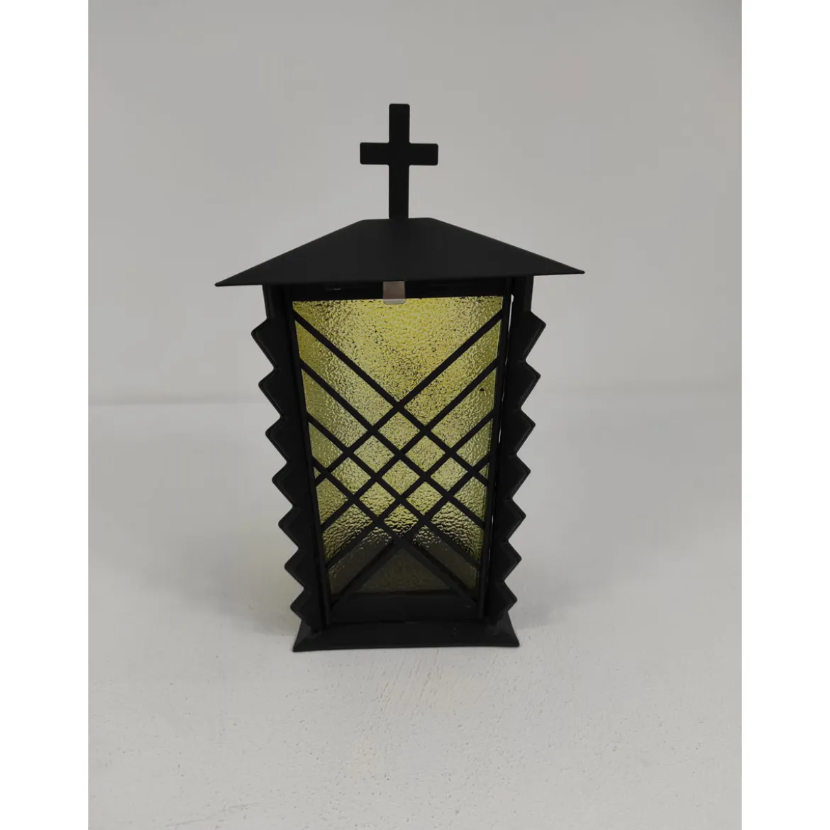 Grablaterne Metall schwarz grünes Glas