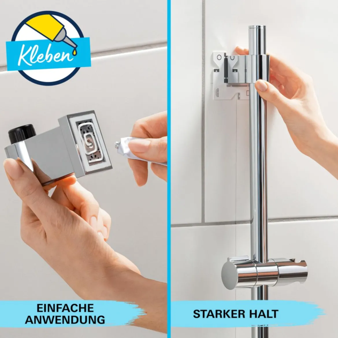 Grohe Brausestangenset Vitalio Comfort 110 3 Strahlarten (Rain, Jet, Massage)