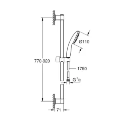 Grohe Brausestangenset Vitalio Start 110 1 Strahlart (Rain)