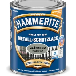 Hammerite Metallschutzlack hellgrau glänzend 250 ml