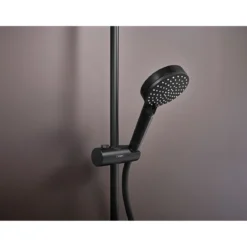 Hansgrohe Duschsystem Vernis Shape mit Thermostat mattschwarz