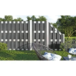 Hartmann Zaun Grundelement WPC/Alu 180x180 cm anthrazit / silber