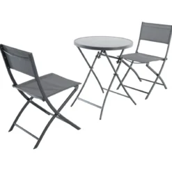 Haveson Balkonmöbel-Set Atlanta grau meliert