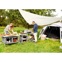 Haveson Camping-Tisch mit Ablagefächern