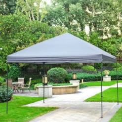Haveson Faltpavillon LxBxH 367 x 366 x 340 cm Farbe grau Stahlrahmen Überzug aus Polyester