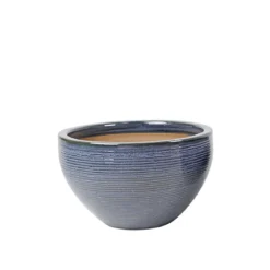 Haveson Pflanzschale Feine Rille 35 x 22 cm grauglasiert
