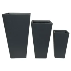 Haveson Pflanztopf Terrazzo konisch-eckig 42 x 42 x 75 cm