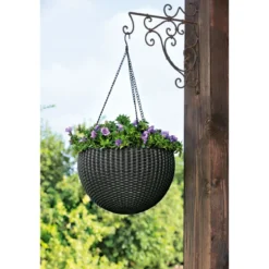 HavesonRattan-Pflanzampel Durchmesser 35 cm anthrazit