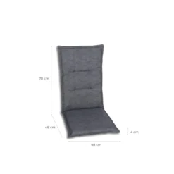 Haveson Sitzauflage Hochlehner 118x48x4cm anthrazit