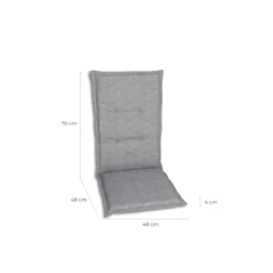 Haveson Sitzauflage Hochlehner 118x48x4cm hellgrau